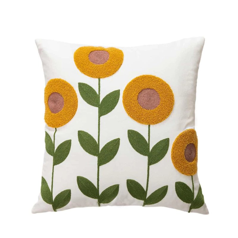 Funda de Almohada con Bordado Floral