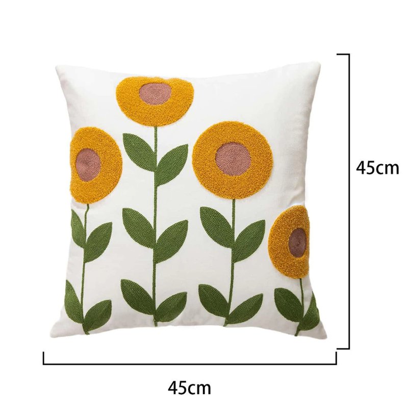 Funda de Almohada con Bordado Floral