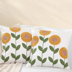 Funda de Almohada con Bordado Floral