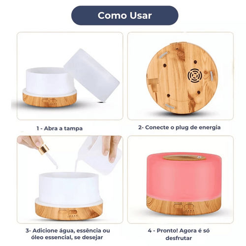 Aromatizador Humidificador Ultrasónico 500ml